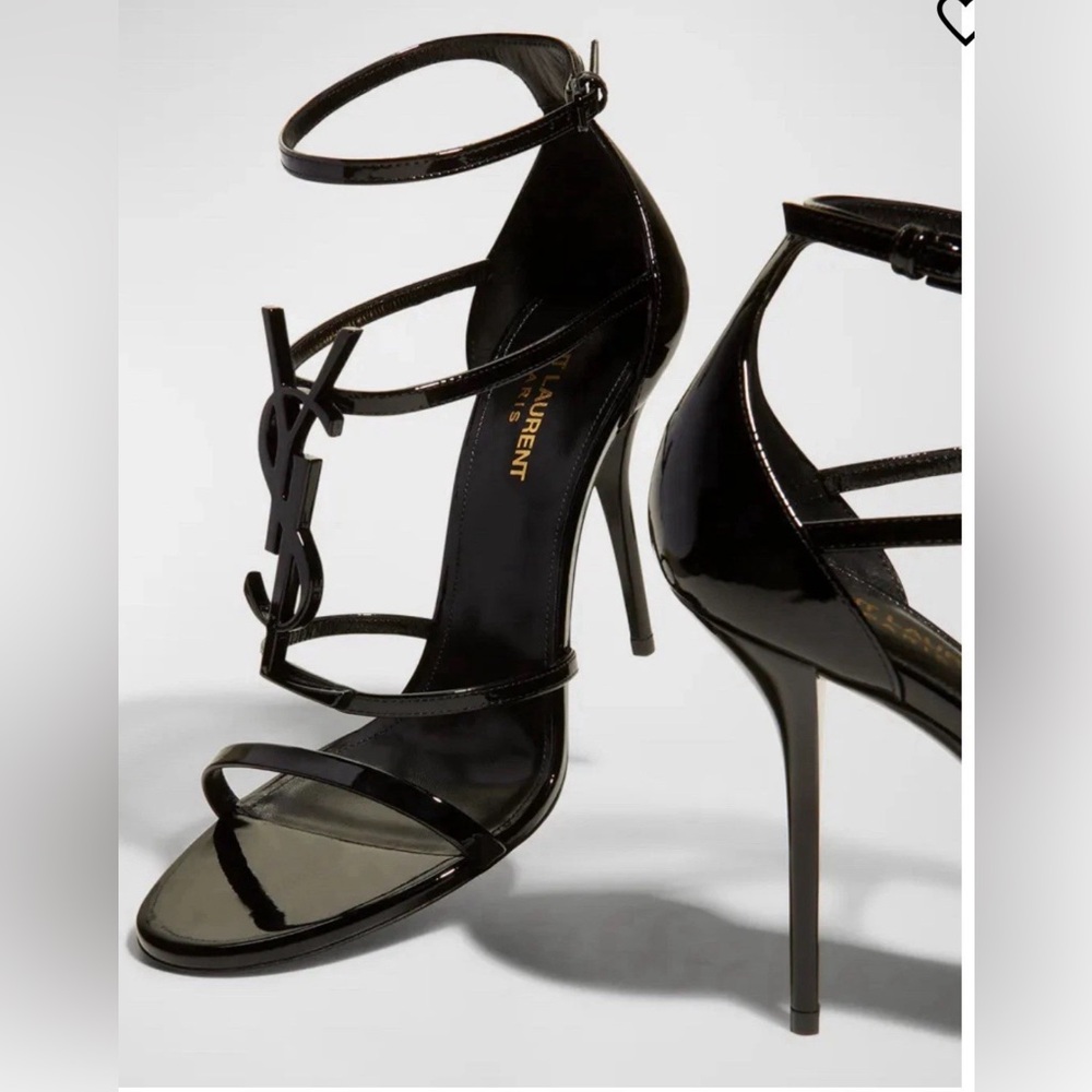 Saint Laurent YSL 100mm Opyum Patent Leather Sandals - Picture 2 of 16